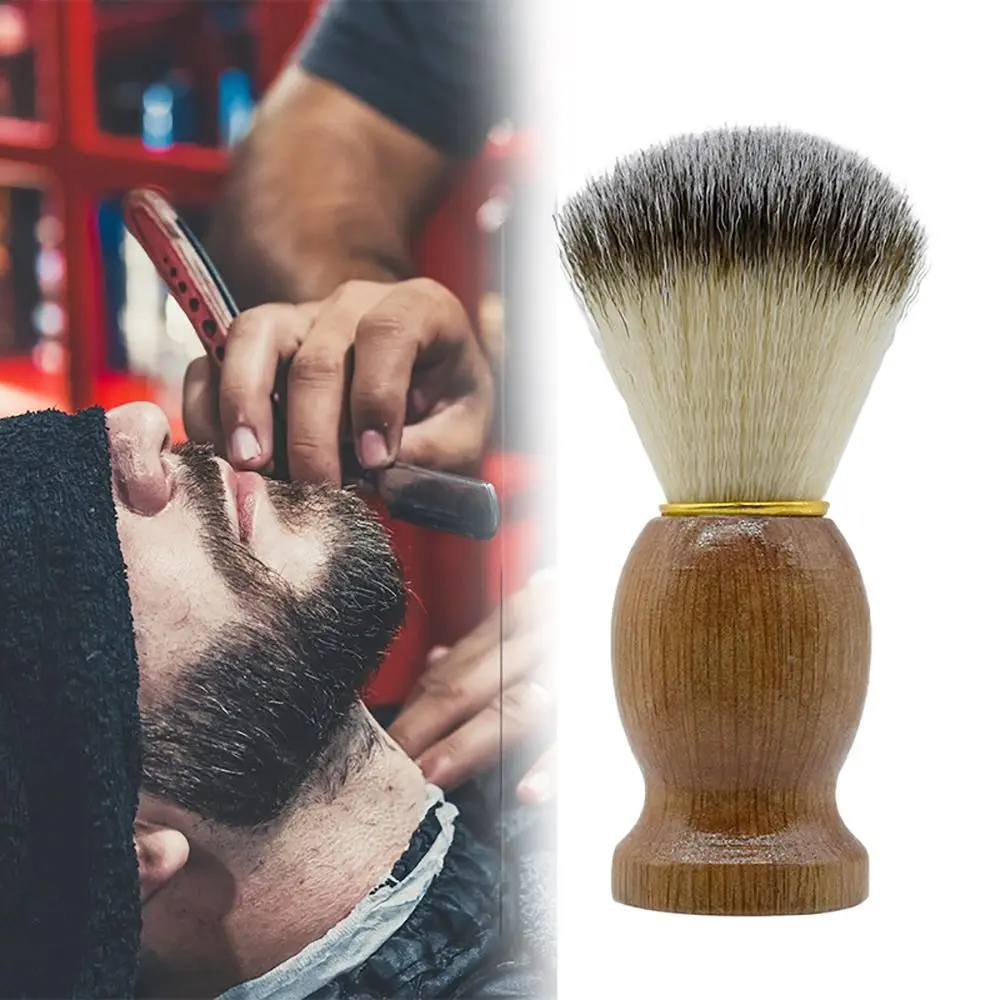 

Wood Handle Shaving Brush Luxurious Barber Accessory Cosmetic Tool Mustache Brush Pure Badger Hair Razor Brushes Men