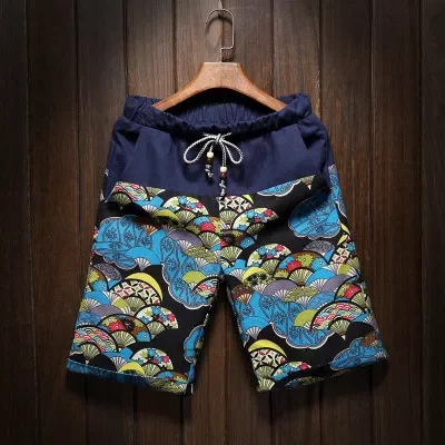 

NEW IN Summer New Men's Bermuda Shorts Loose Straight Floral Hawaiian Casual Linen Short Pants Male Brand