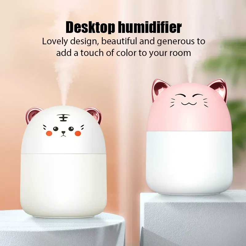 

Air Humidifier 250ml USB Ultrasonic Aroma Essential Oil Diffuser Romantic Cartoon Humidifier Mist Cute Maker Purifier for Home