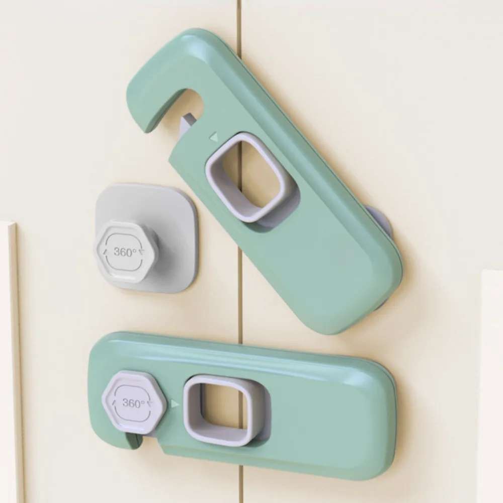 

2pcs Baby Safety Locks Self Adhesive Baby Cabinet Locks Anti Opening Refrigerator Lock Baby Anti Pinch Safety Protection Buckle