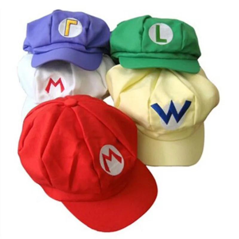 

Super Mario Bros Anime Hats Cartoon Luigi Mario Yoshi Wario Odyssey Cap Cosplay Kids Aldult Baseball Hats Action Figures Toys