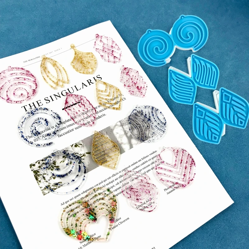 

Зеркальная форма для смолы, форма для эпоксидной смолы, литые формы для рукоделия, сделай сам, подвески, подвески, серьги, изготовление ювели...