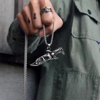 new punk stainless steel chain demon dagger pendant necklace for men vintage skull knife charm necklace male jewelry gift bijoux
