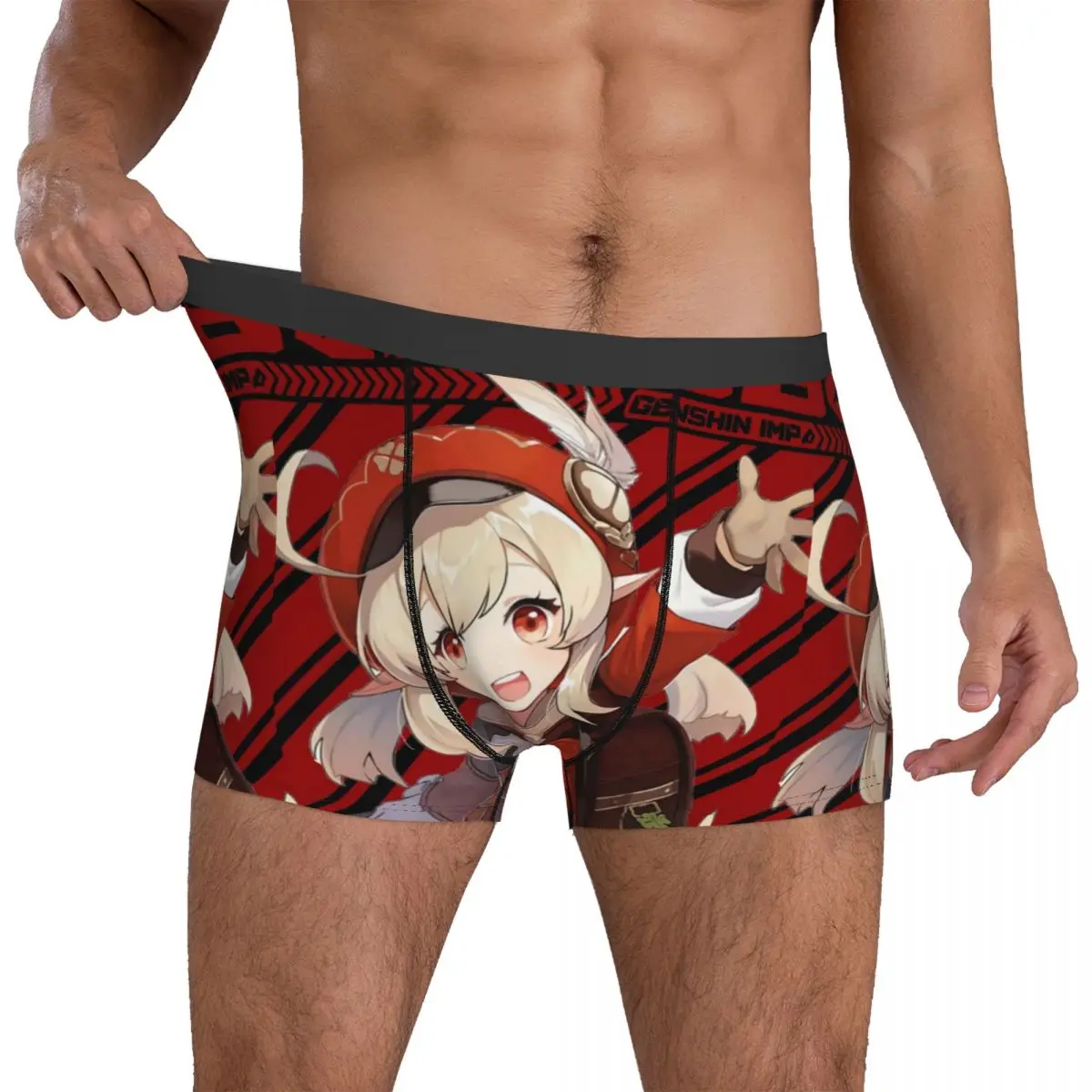 

Нижнее белье Genshin с принтом аниме Klee, мужские трусы, мягкие боксеры на заказ, шорты высокого качества, шорты, брифы
