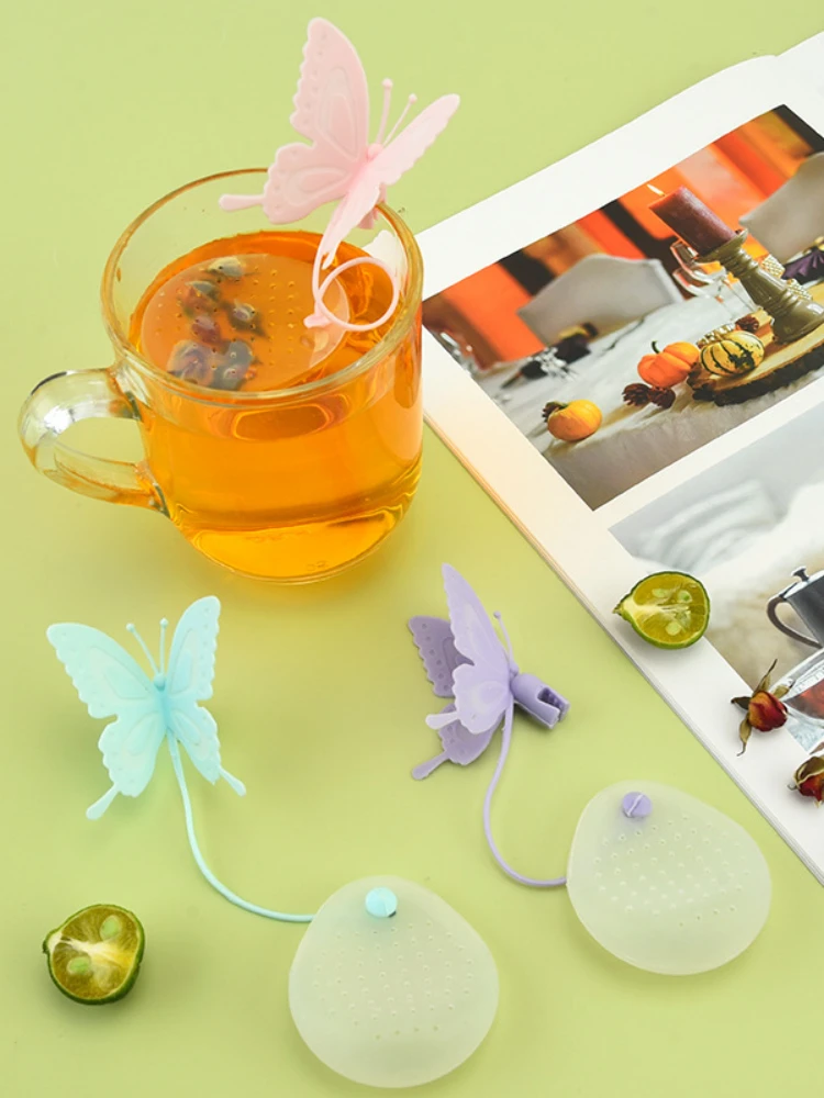 

1Pcs Creative household tea bag tricolor optional new butterfly shaped tea filter transparent tea bag