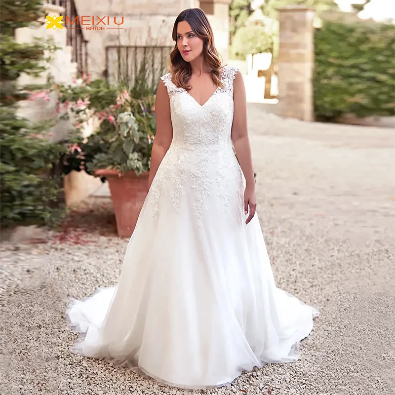 

Новое сексуальное свадебное платье с V-образным вырезом, индивидуальный изысканный цветочный дизайн, большой шлейф, а-силуэт, благородные красивые свадебные платья