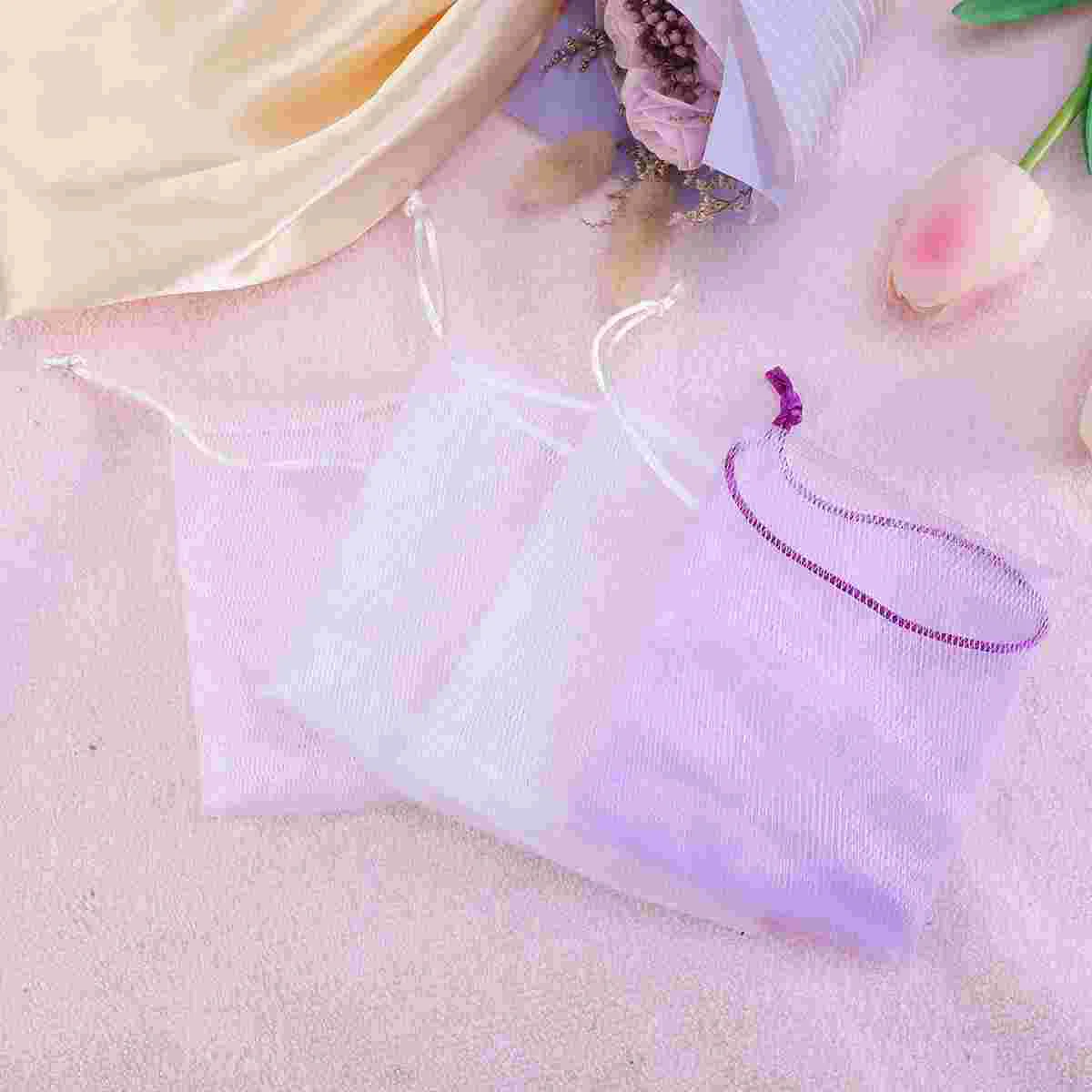 

Soap Mesh Net Bagbubble Holder Exfoliating Pouch Bags Savers Bar Washcloth Drawstring Saver