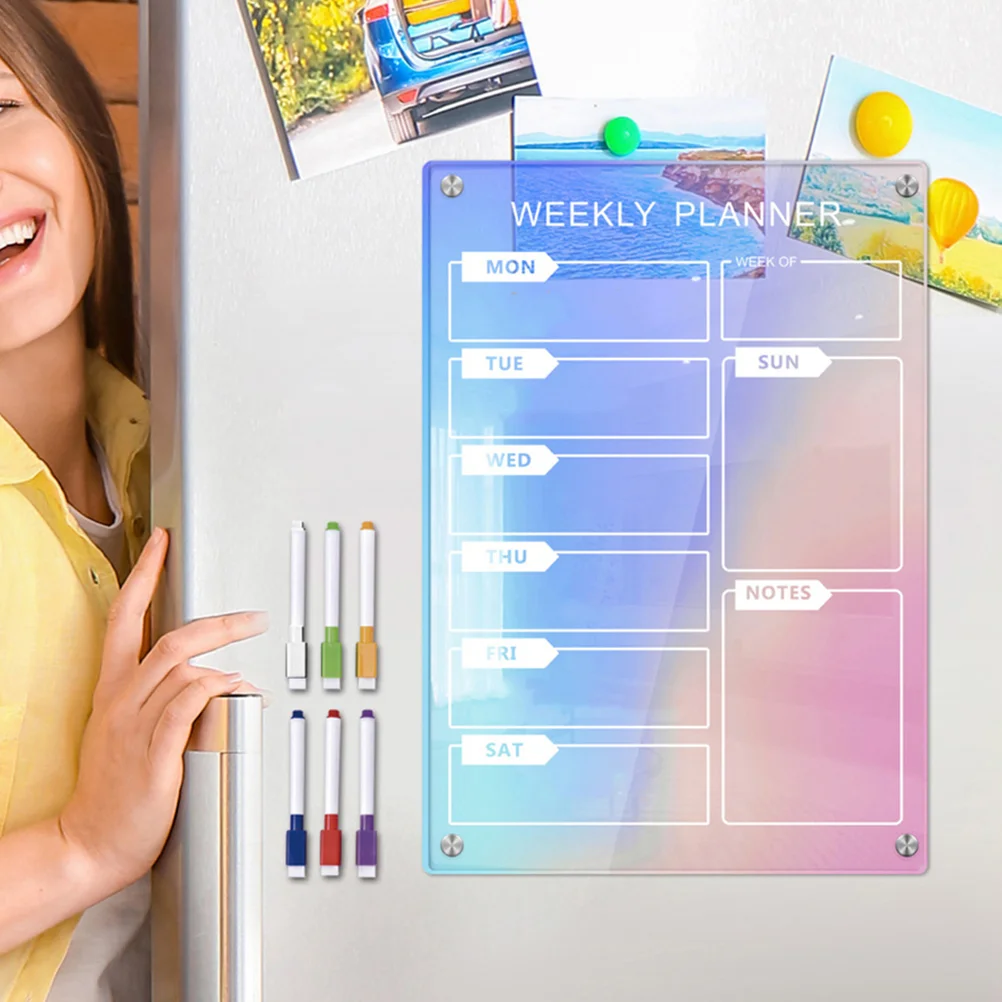 

Handwriting Pens Magnet Board Wall Schedule Daily Planning Kitchen Magnetic Force Fridge Dry Erase Do List