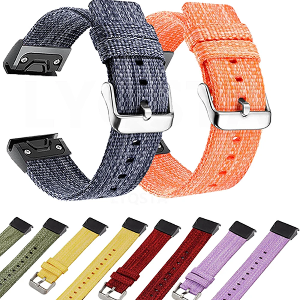 

Ремешок для наручных часов QuickFit, нейлоновый браслет для Garmin D2, Delta PX Bravo, Чарли/Fenix 7, 7X, 6, 6X, 5, застежка-крючок для умных часов
