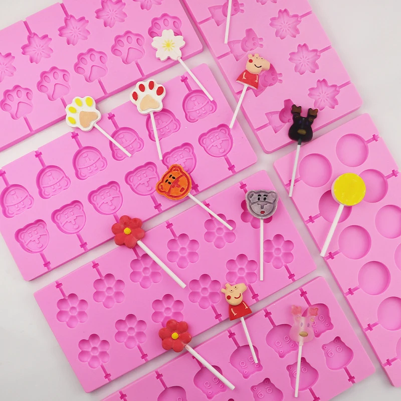

Cute Flower Round Silicone Lollipop Molds Jelly and Candy Molds Cake Mold Variety Shapes Cake Decorating Form Silicone Bakeware