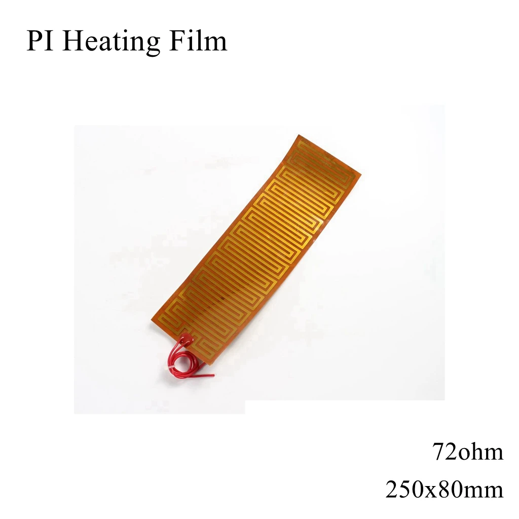 

250x80mm 5V 12V 24V 110V 220V PI Heating Film Polyimide Adhesive Electric Heater Plate Panel Pad Mat Fuel Foil Oil Engine Tank