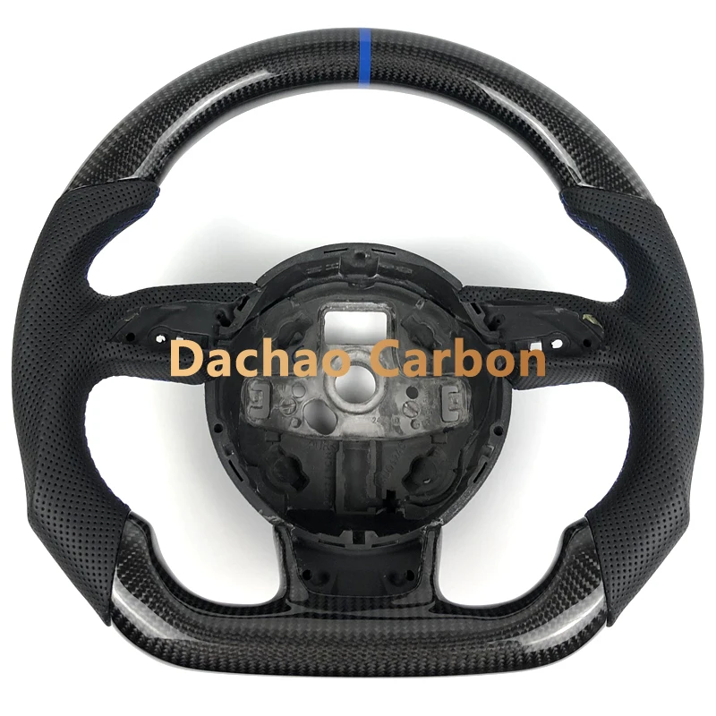 

Glossy Black Real Carbon Fiber Steering Wheel for A3 A4 A4L A5 Q3 Q5 S3 S4 S5 RS3 RS4 RS5 RS6 RS7 Perforated Leather Customized