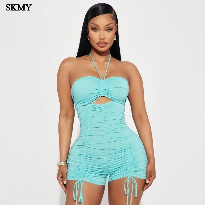 SKMY сексуальные комбинезоны без рукавов летние новые стильные боди на шнуровке