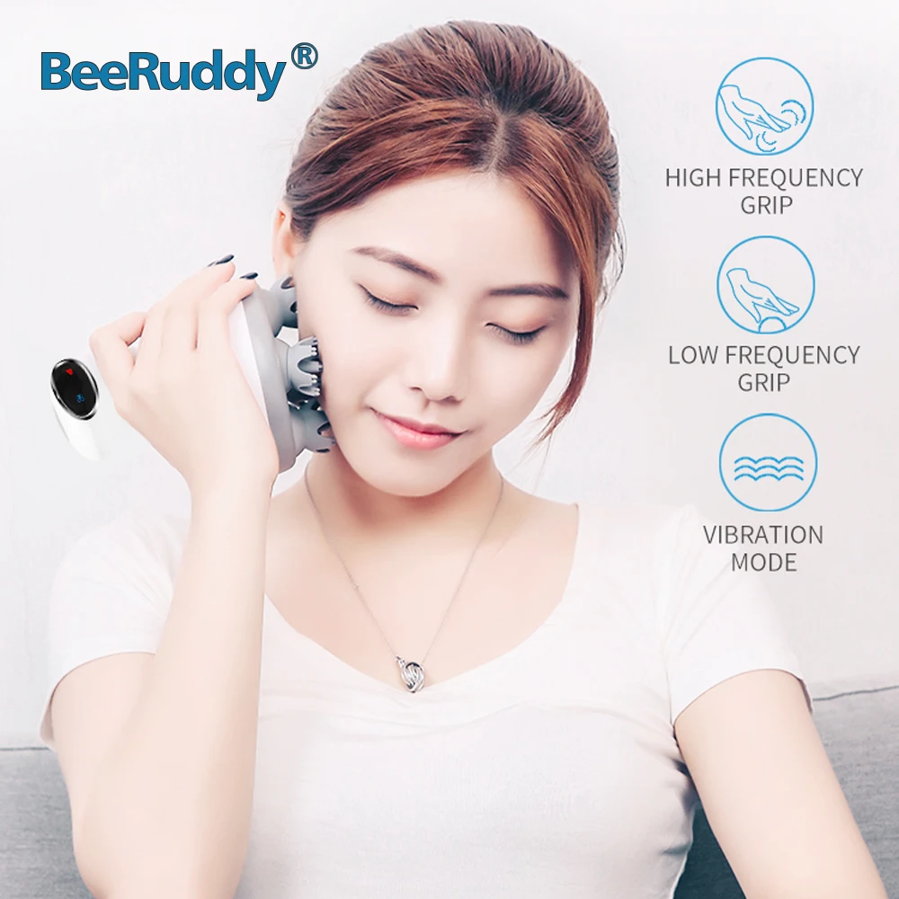 

BeeRuddy 4D Electric Smart Head Scalp Massager Body Massager IPX7 Waterproof Vibration Kneading Promote Hair Growth Musle Relax