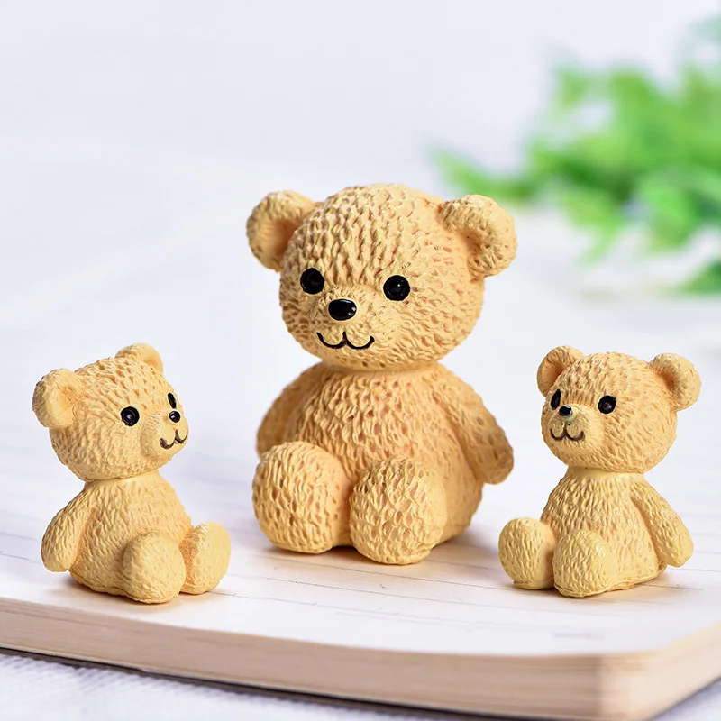 

3Pcs Resin Cute Bear Cabochon Miniature Figurines Fairy Garden Ornaments Accessories DIY Scrapbooking Crafts Home Decor