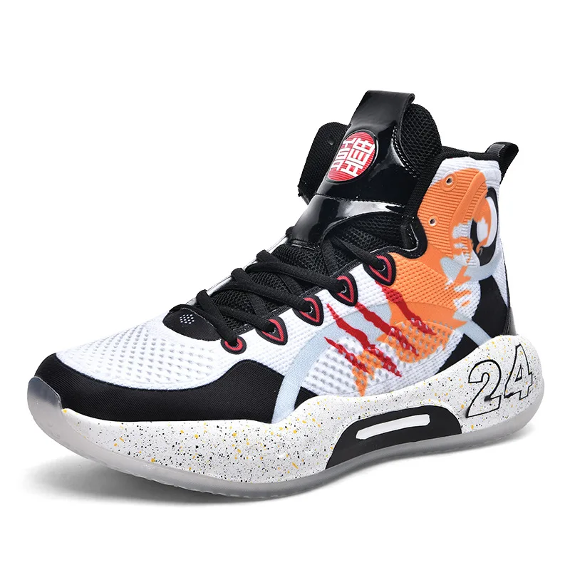 High top woven Sneakers Men's basketball shoes youth sneaker