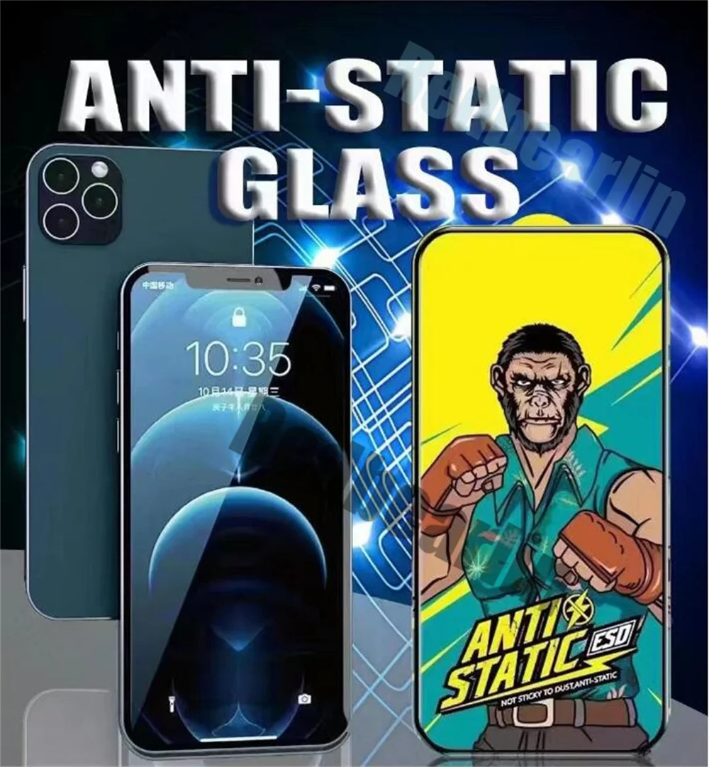 10pcs ESD ANTI-STATIC Anti Spy Matte Privacy Screen Protector Tempered Film Guard For IPhone x xr xs max 11 12 13 14 Pro max