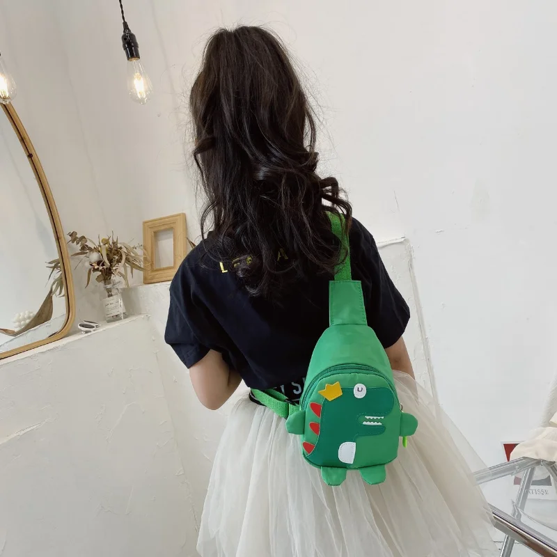 Cartoon Dinosaur Shoulder Bags Baby Outdoor Travel Backpack Children's Bags Unisex Cross-body Dinosaur Mini Chest Bag 3-6 Years