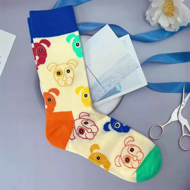 Веселые Смешные Женские носки до середины голени 48 стилей всесезонные из чистого