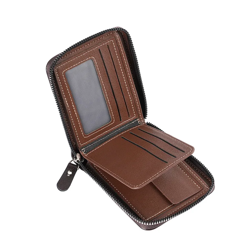 Мужской кошелек держатель для карт карман монет на молнии модные мужские
