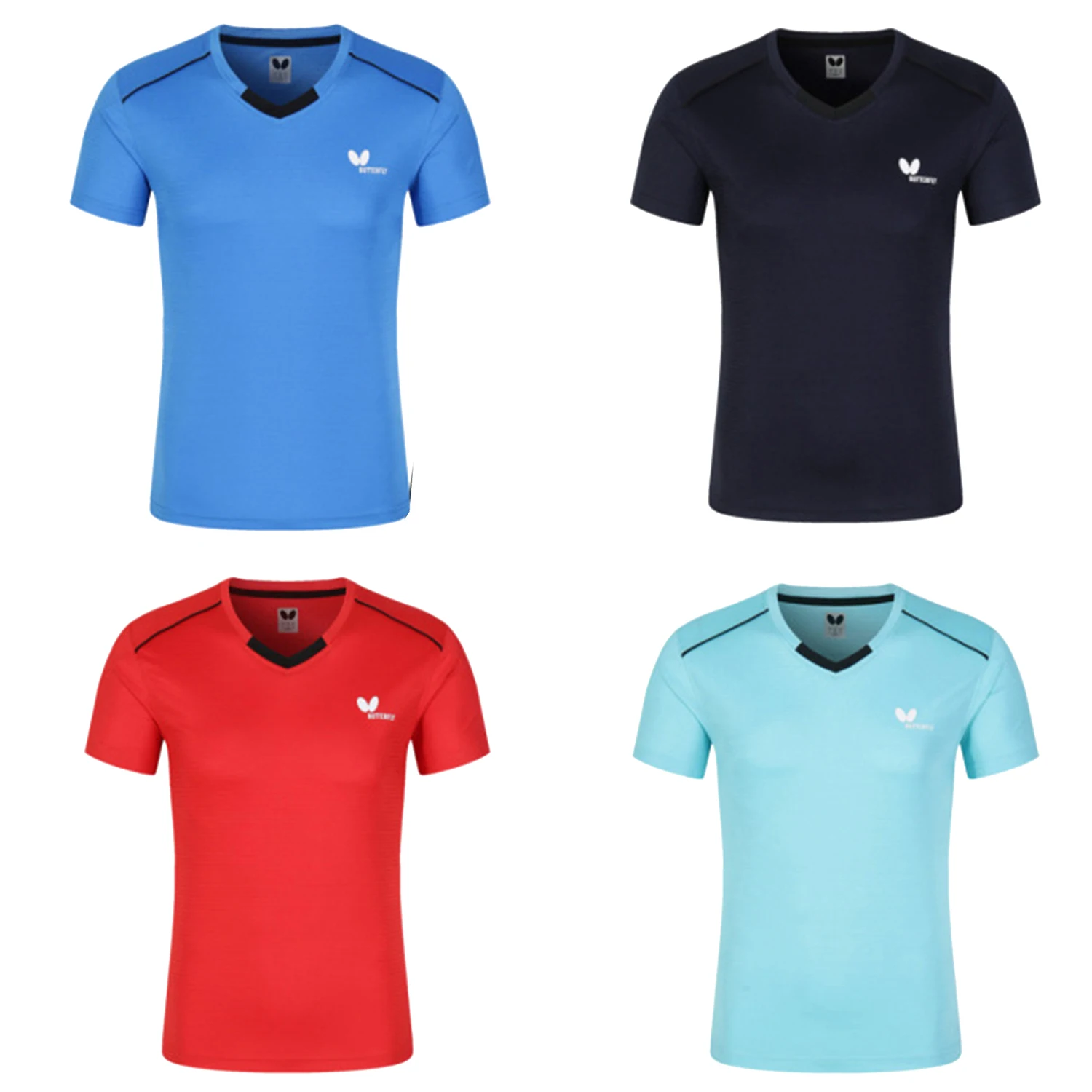 

Quick drying badminton Top Men's and women's summer short sleeve T-shirt sports T-shirt orange blue table tennis clothing microp