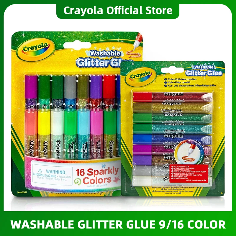 

Crayola 9/16 Colors Washable Glitter Glue 69-3527