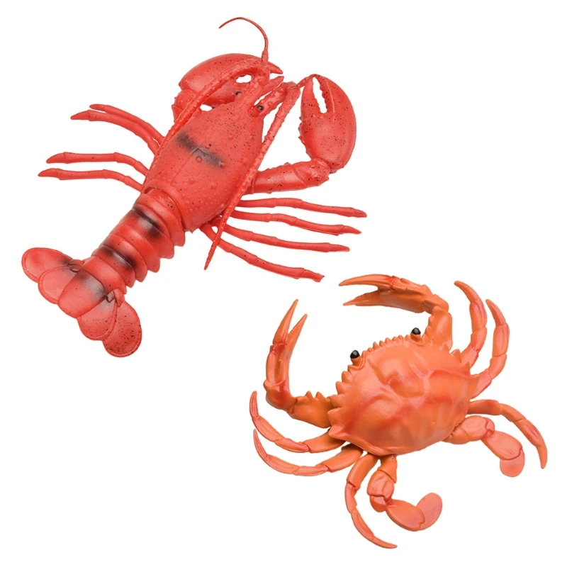 

1Set Vivid Prank Joke Props Realistic Model Lobster Crab Toy for Party Props Garden Pond Decoration Sensory Fidget Kit