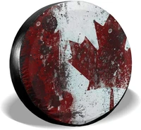 canada flag art spare wheel tire cover waterproof dust proof fit for trailer rv suv and many vehicle 14 15 16 17