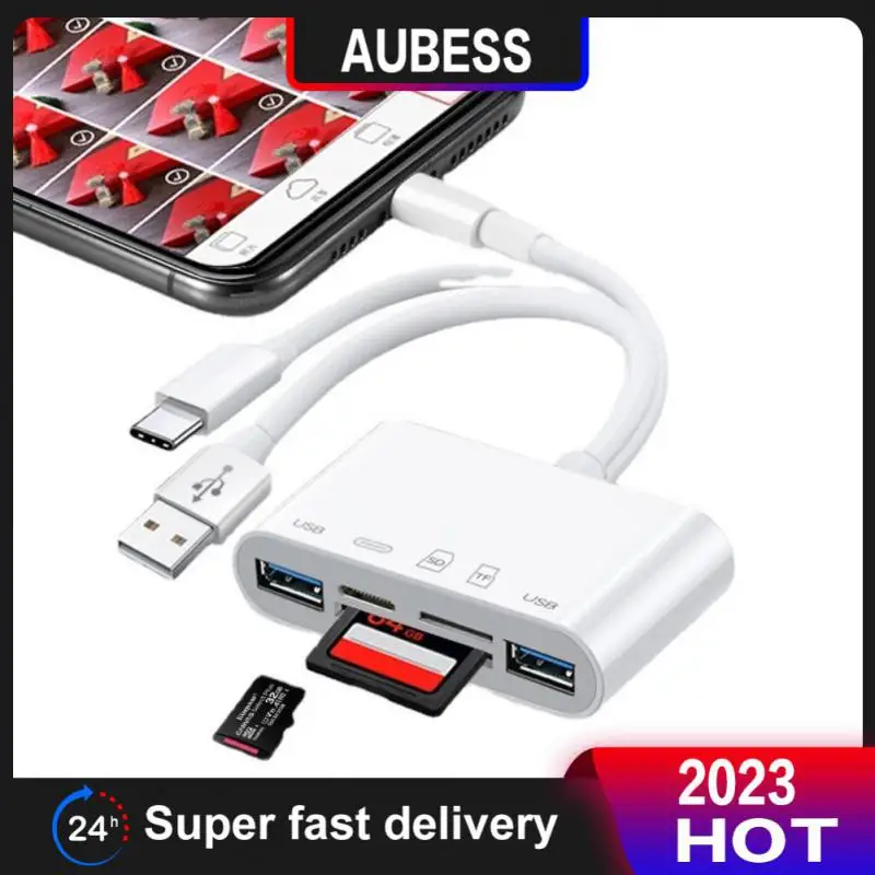 

New Type-c Docking Station With Sd / Tf Card Reader Universal Otg Usb Adapter Multi-function Usb Multiport Hub Phone Accessories