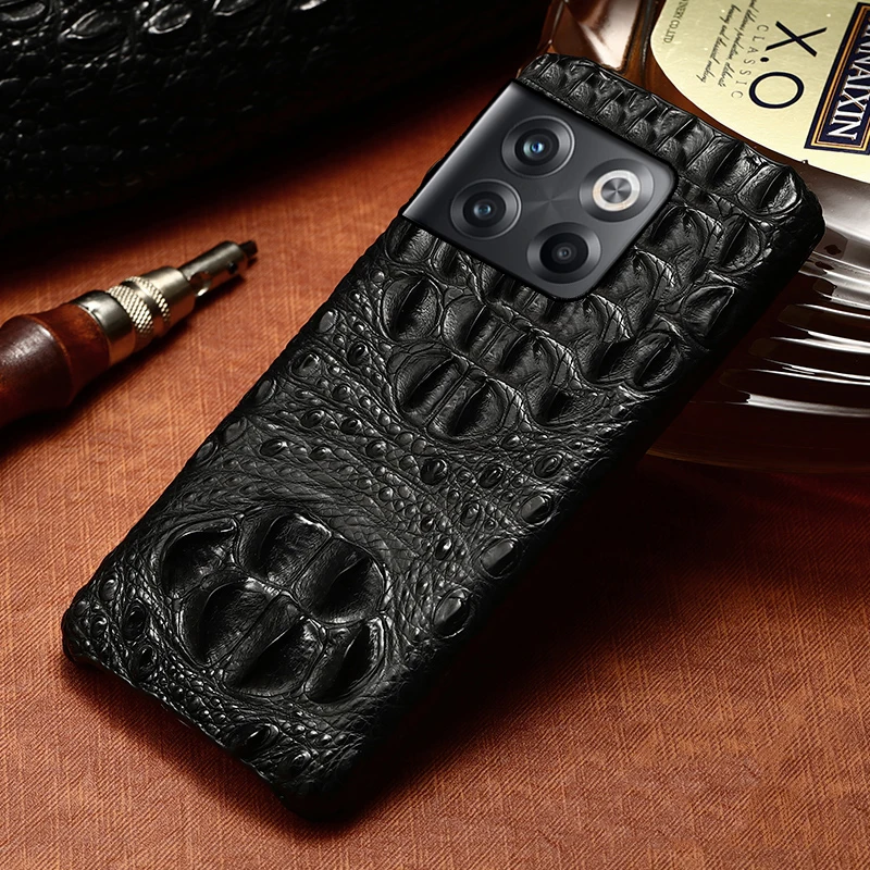 

100% Genuine Crocodile Leather Phone case For Oneplus 9 10 Pro 10T 9R 10R 9RT Ace Nord 6 6T 5T 7T 8 Pro for One Plus Back Cover