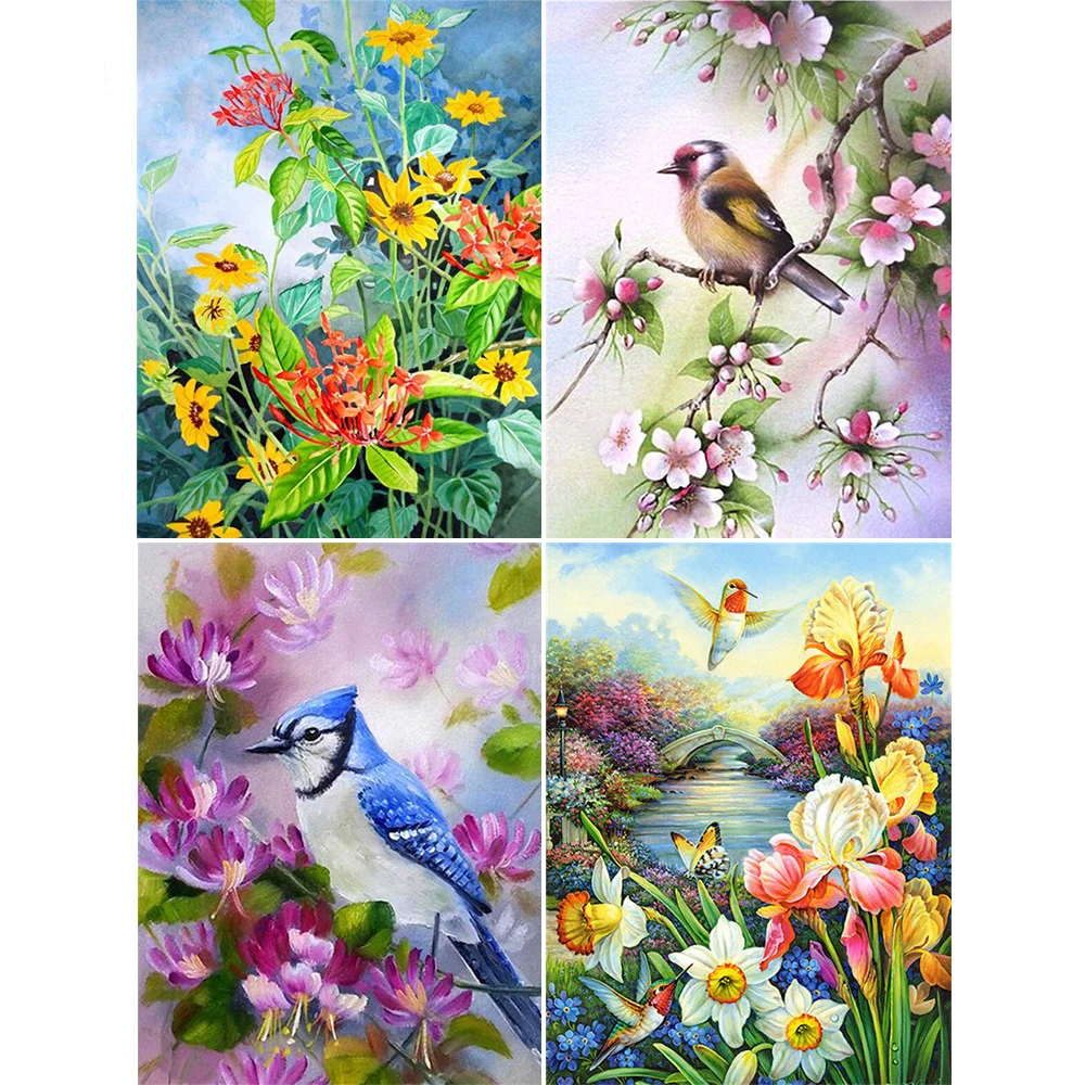 

Diamond Embroidery Sale Birds and Flowers 5D DIY Diamond Painting Full Round Animal Cross Stitch Rhinestone Mosaic Decoration