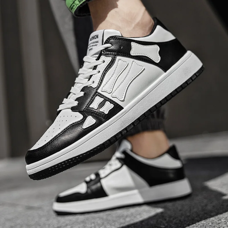 Мужские кроссовки из ПУ кожи Вулканизированная подошва Повседневная дышащая