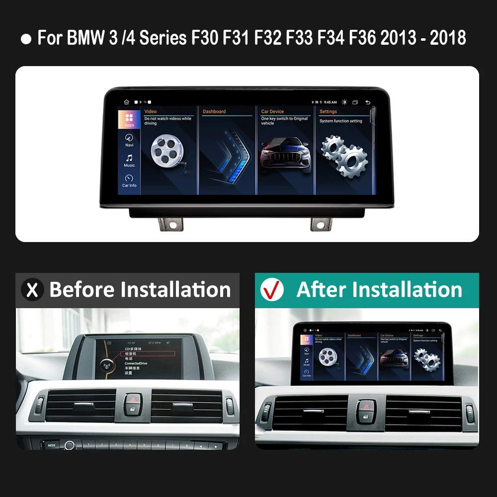10 25-дюймовый для BMW 3/4 серии F30 F31 F32 F33 F34 F36 2013-2018 NBT EVO Система Android Автомобильный