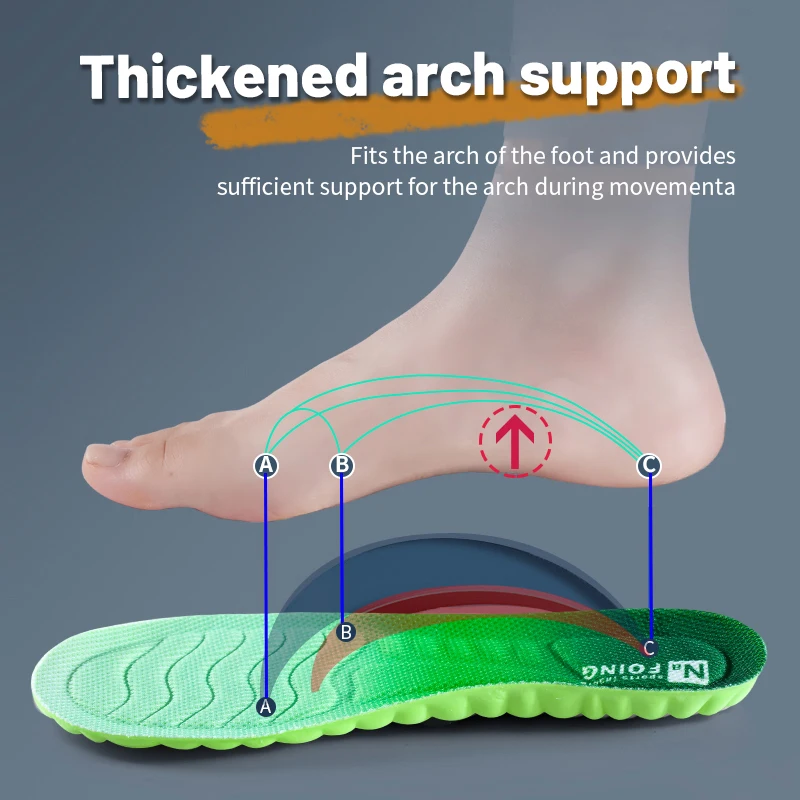 2023 Comfort Elastomeric Sport Breathable Insoles for Shoes Sole Rubber Cushion Running Shock-Absorbant Deodorization Soft Pad