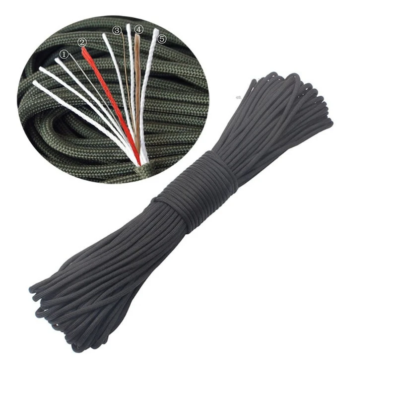 

4mm Hiking Fishing Outdoor Line Camping 550 10-core Parachute Fire Rope Tool Paracord Survival Cotton