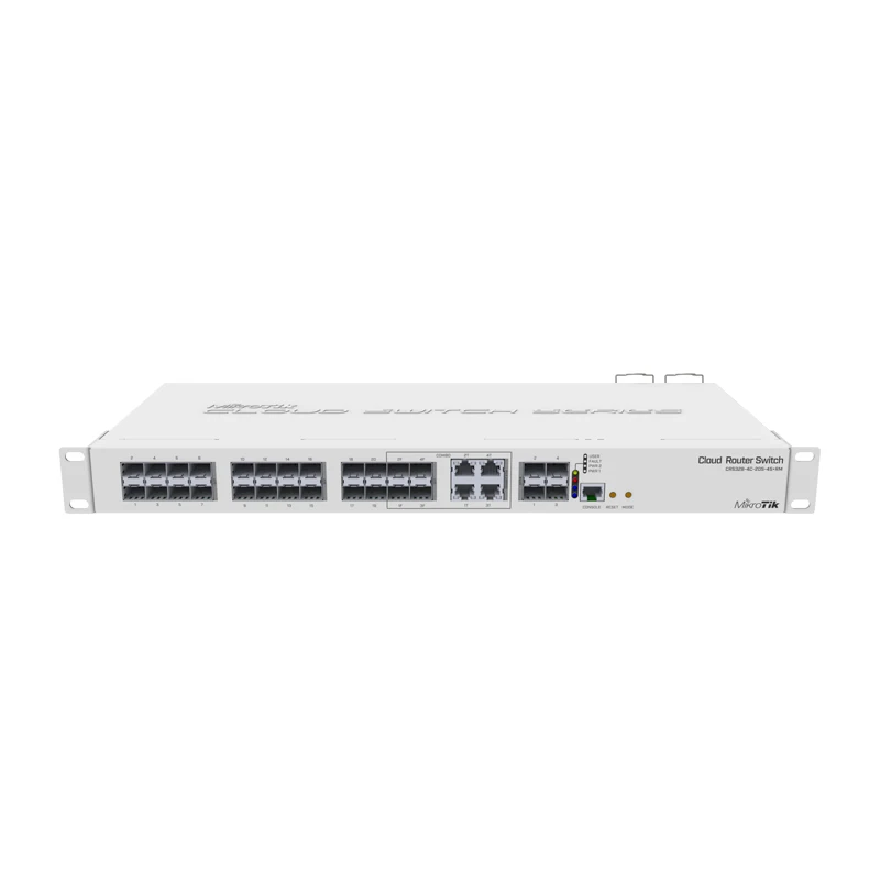 

MikroTik CRS328-4C-20S-4S+RM Smart Switch 20xSFP cages, 4xSFP+, 4xCombo ports (Gigabit Ethernet or SFP), 800MHz CPU, 512MB RAM