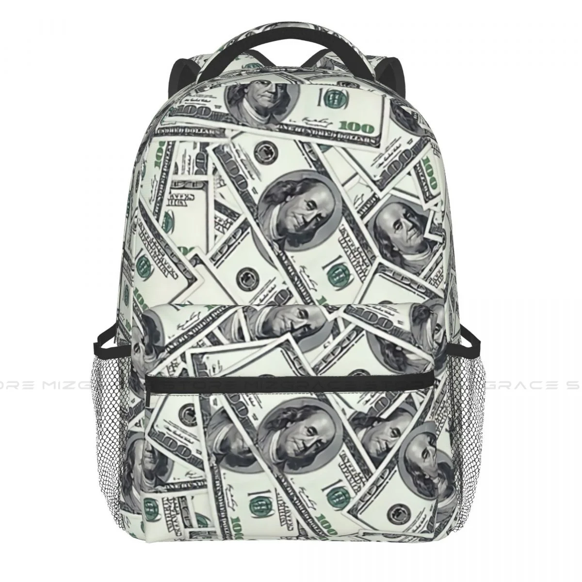 Giant Money Background 100 Dollar Bills Backpacks Casual Print Student School Bag Women Man's Travel Bags Laptop Daypack