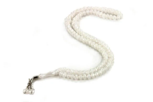 IQRAH Crystal Looking 99 lu Rosary Mevlüt Hajj Umrah Gift 10 pcs White