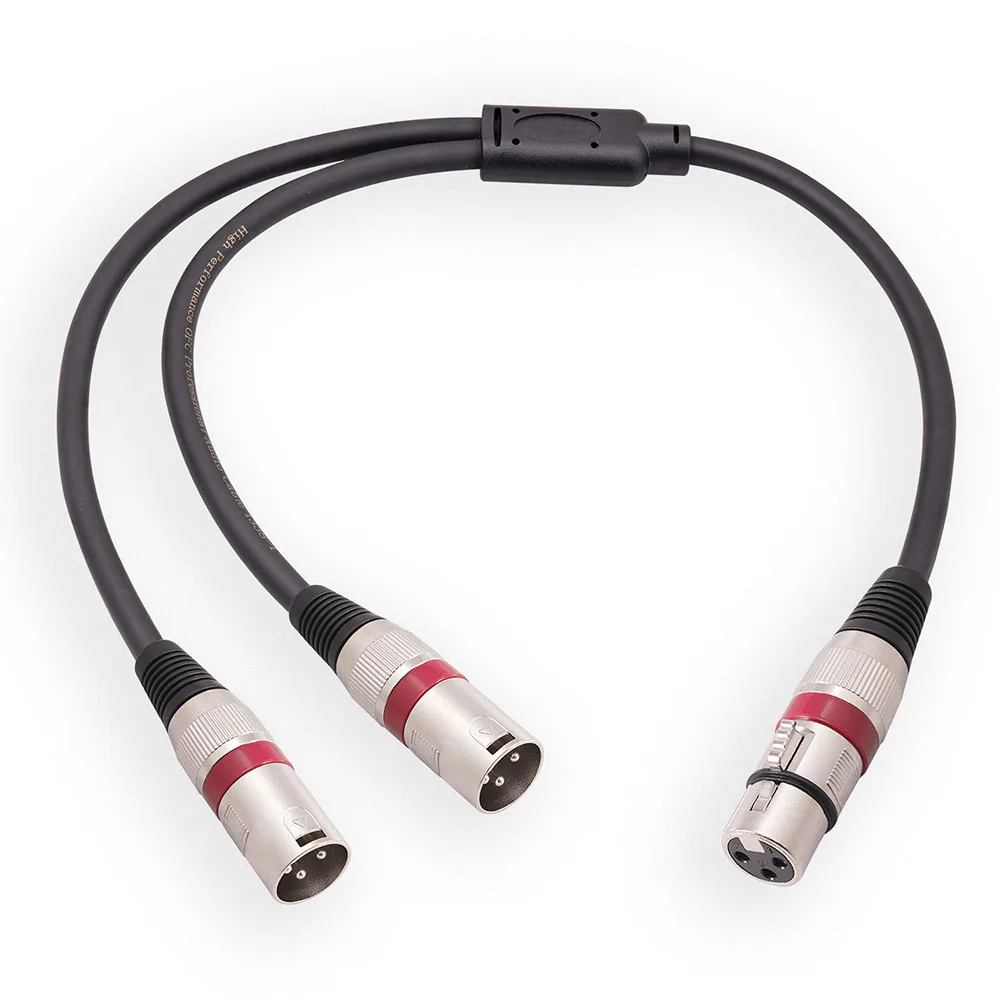 

3Pin XLR Female To Dual XLR Male Patch Y Cable Balanced Microphone Splitter Cord Balanced Connection Zinc Alloy Shell