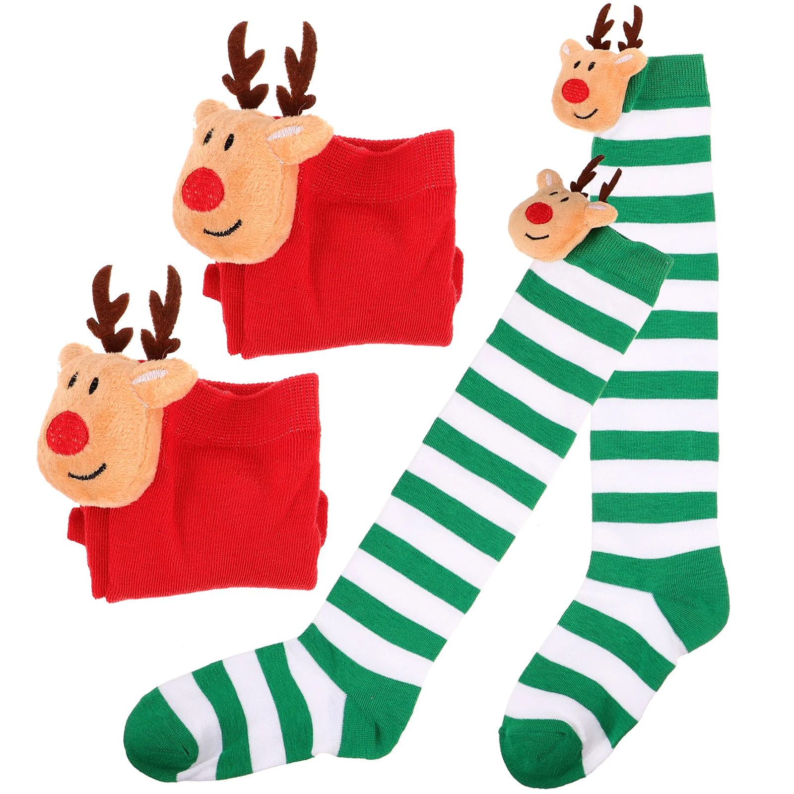 

2 пары креативных рождественских чулок, повседневные носки, милые Мультяшные носки, рождественские носки