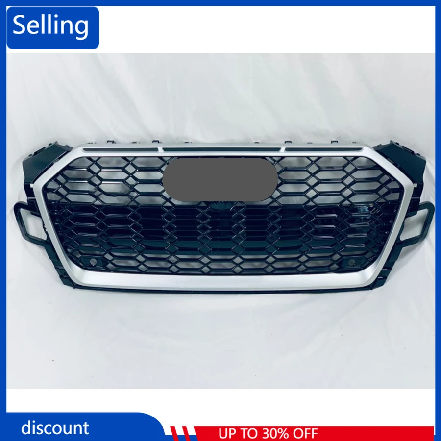 

Передняя Спортивная Шестигранная сетчатая решетка с сотовой блендой для RS5, Черная решетка в серебряной рамке для Audi A5/S5 2020-2021, автомобильные аксессуары быстро