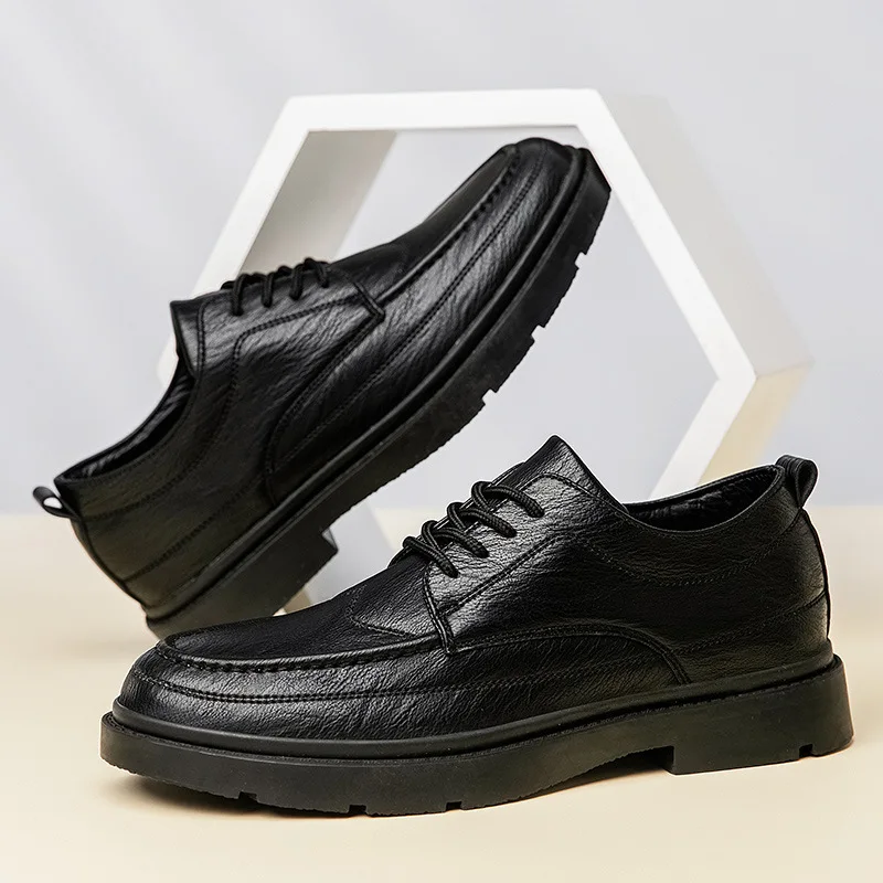 Mens Leather Fashion Hot Sapatos Mens for Sapato Shoes Nice Flat Male Casual Black Shoe Mens 44