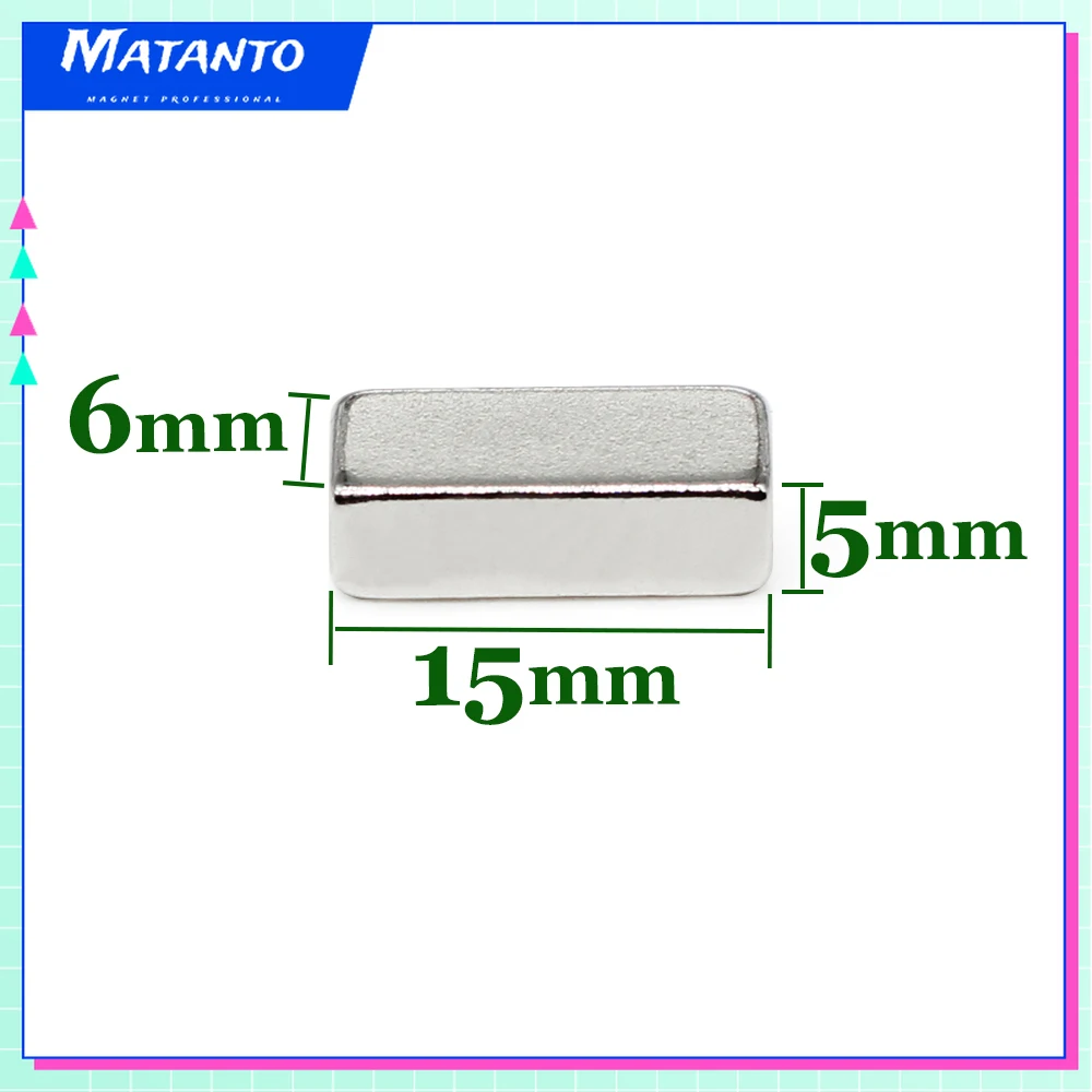 

150CS 15x6x5mm Block Strong Powerful Magnets N35 Rectangular Permanent Neodymium Magnets 15x6 15*6*5