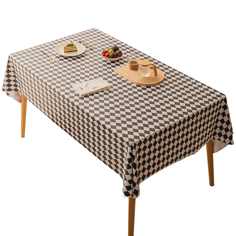 

PVC Waterproof Tablecloth Easy Clean Oil-proof Rectangular Table Cover Dining Coffee Wedding Table Mat for Kitchen Living Room