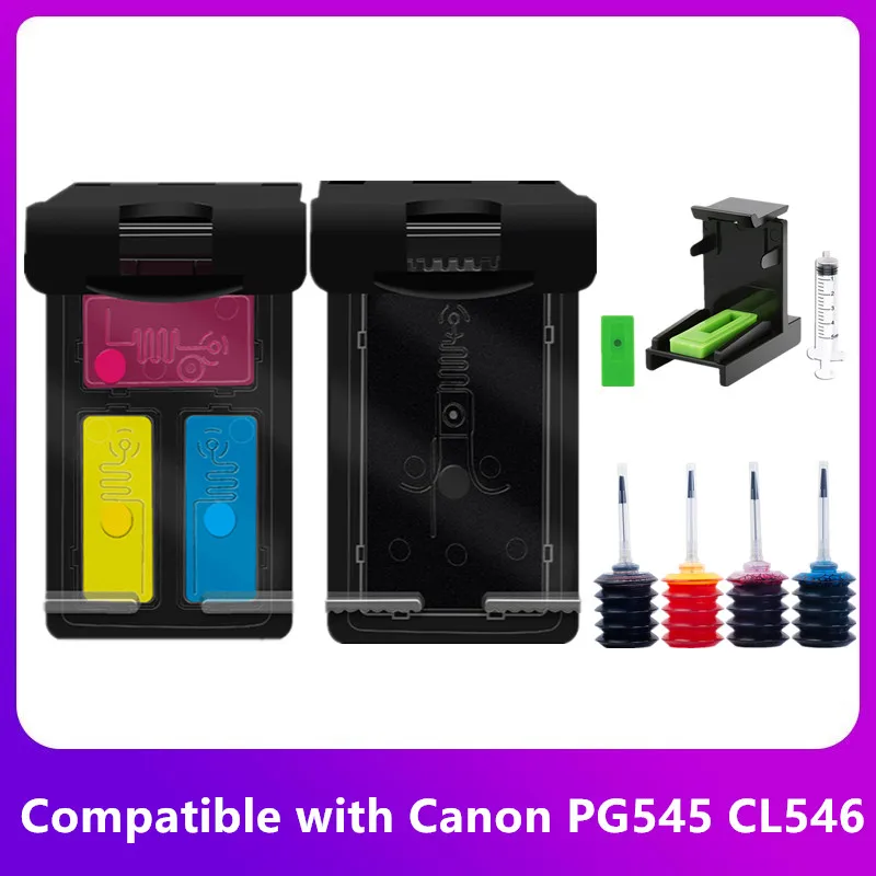 

Compatible 545XL 546XL 545 XL 546 XL Refillable Cartridge Canon PG545 CL546 PG-545 for Pixma MG3050 2550 2450 2550S 2950 MX495