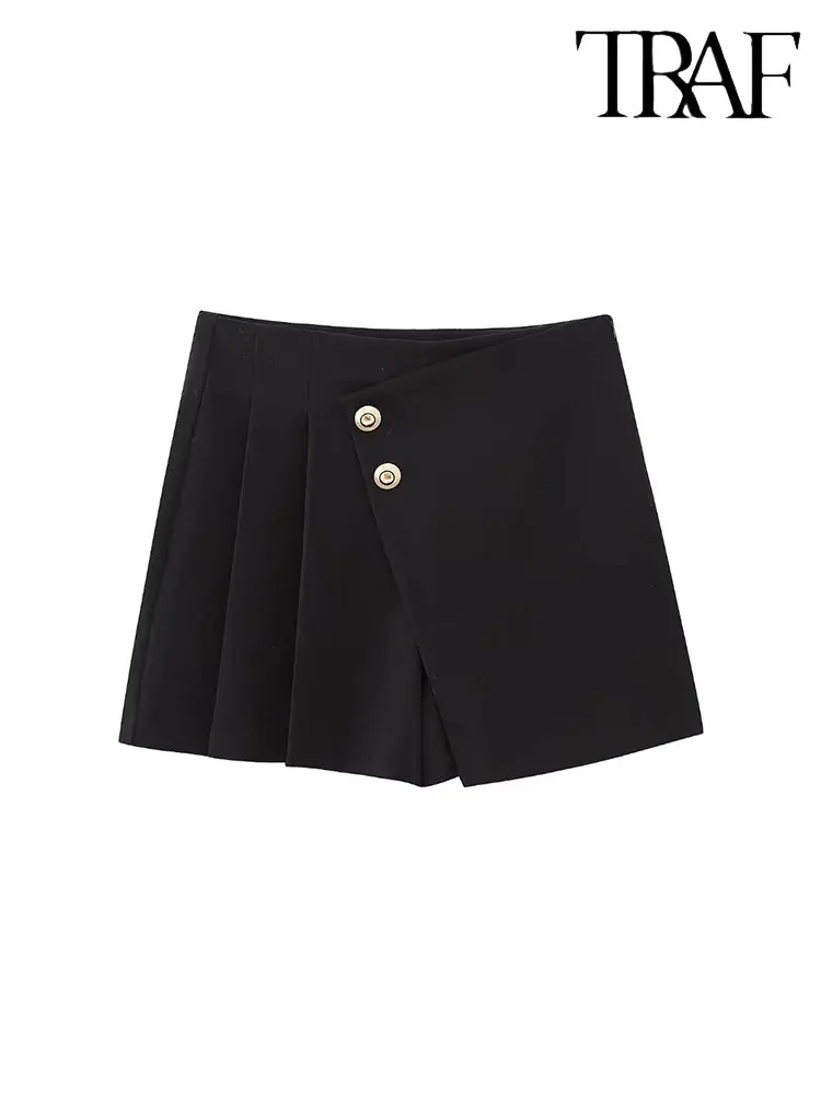 

Женские Асимметричные шорты на пуговицах, с высокой талией