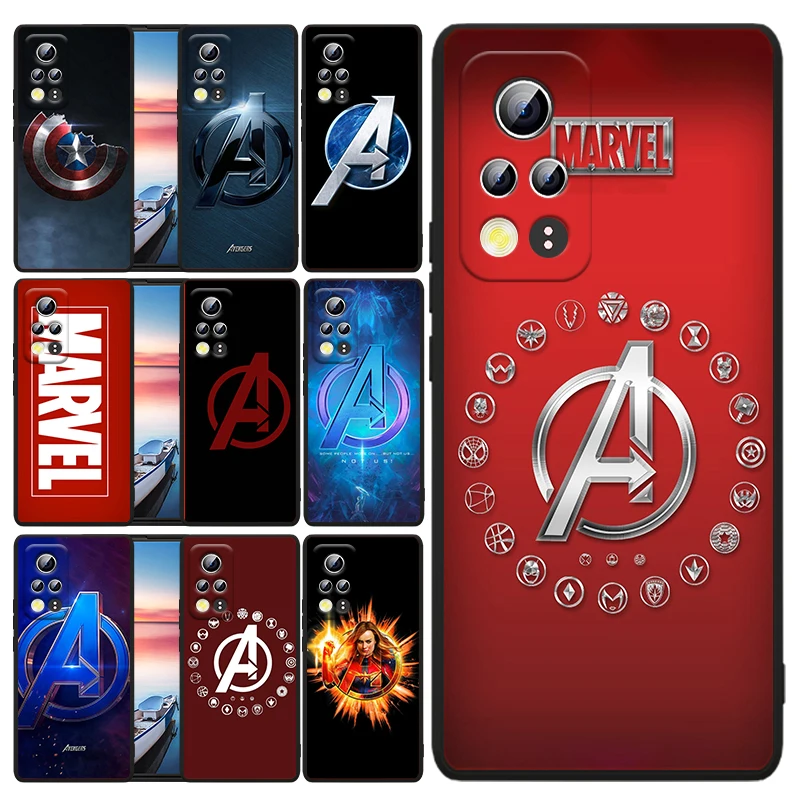 

Marvel Fashion logo For Huawei Honor X30 X20 X8 X7 60 50 SE Pro 10X 10i 10 Lite 9A 9C RU 9X 8X 8A Black Soft Phone Case