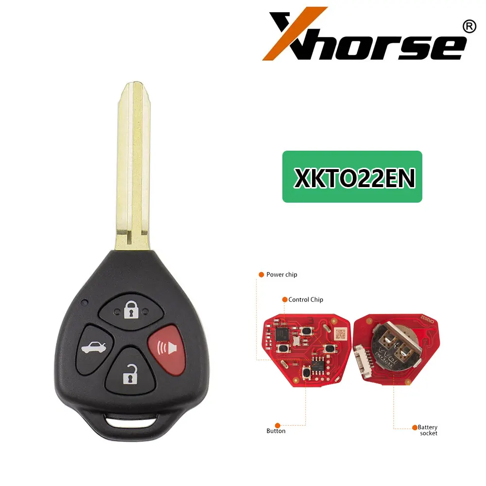 

5 шт. Xhorse XKTO22EN Универсальный дистанционный ключ 2-го поколения 4-кнопочный проводной дистанционный ключ для Toyota Style Flat VVDI Mini/ключевой инструмент Max