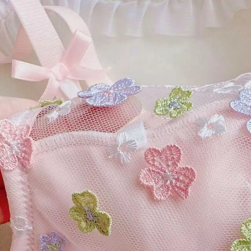 Японский женский вышитый тонкий бюстгальтер без косточек с бабочкой сексуальный