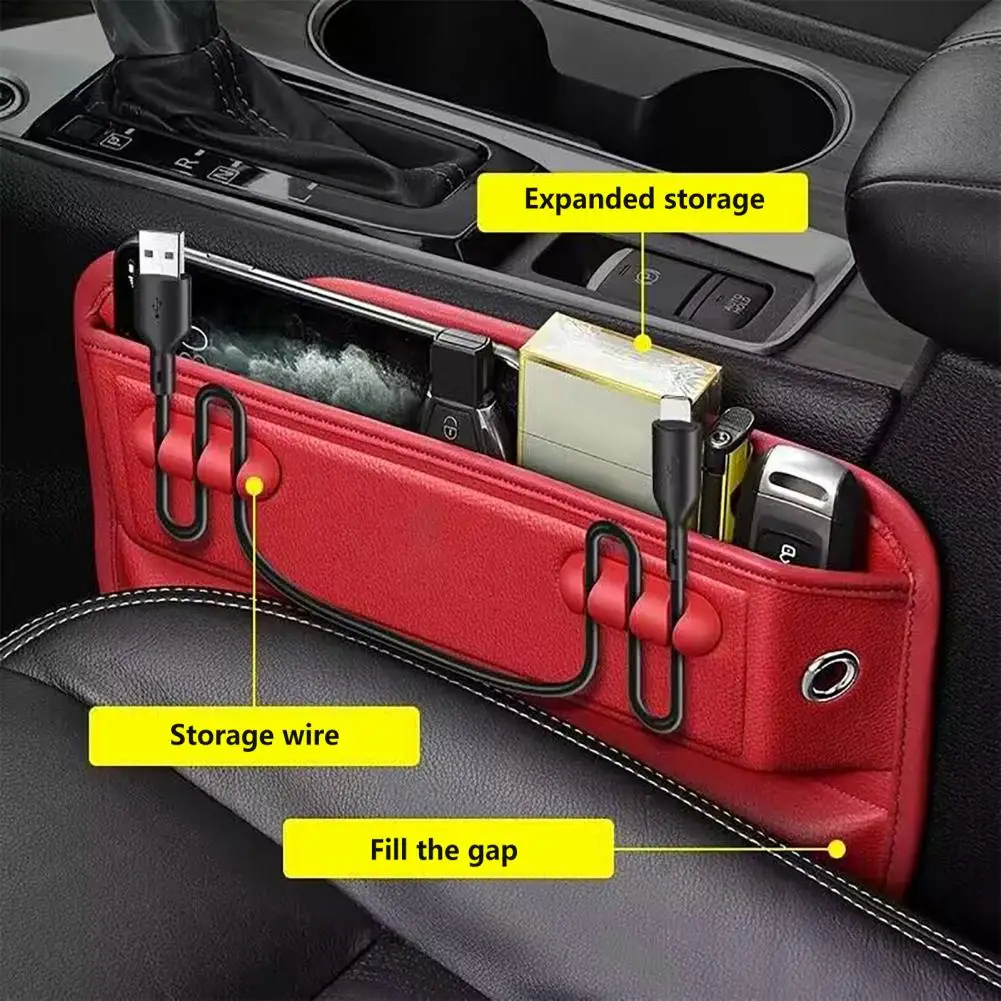 

Auto Console Seam Organizer Faux Leather Car Seat Gap Filler Stylish Organizer For Console Seam Storage Plug-in Vehicles